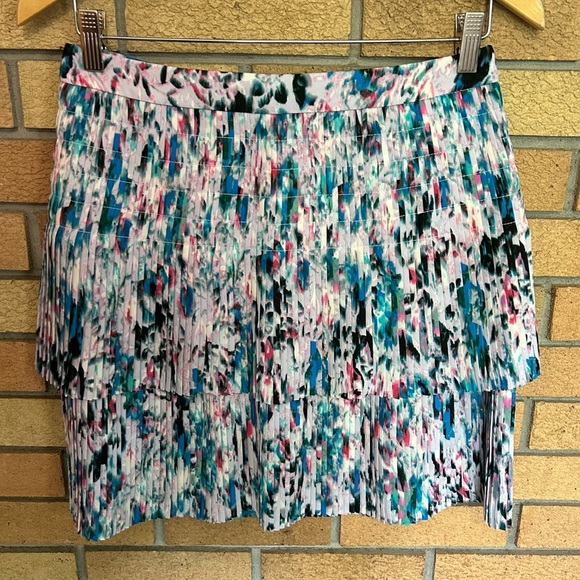 NWT J. Crew Two Tiered Pleated Short Skirt Multicolored Waterfall Color Size 4 - Picture 3 of 9